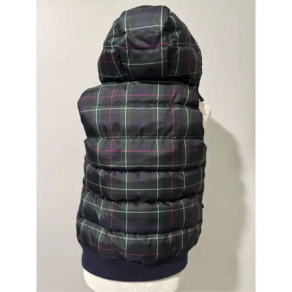 J. Crew plaid puffer vest features removable hood XS - Picture 12 of 12